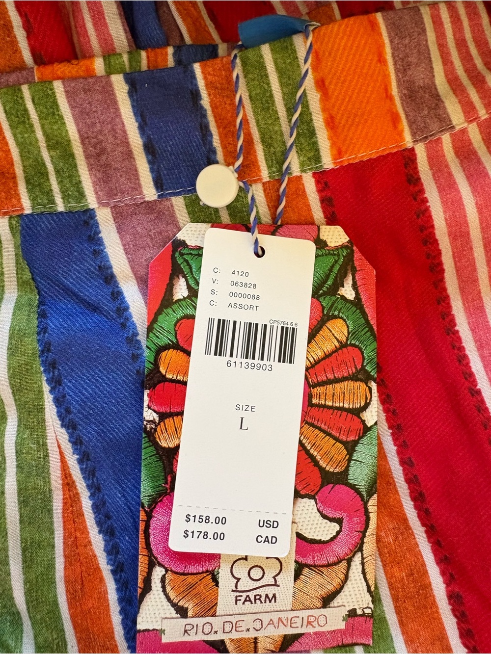 Farm Rio Alena Stripes Maxi Skirt NWT Large - Picture 4 of 5